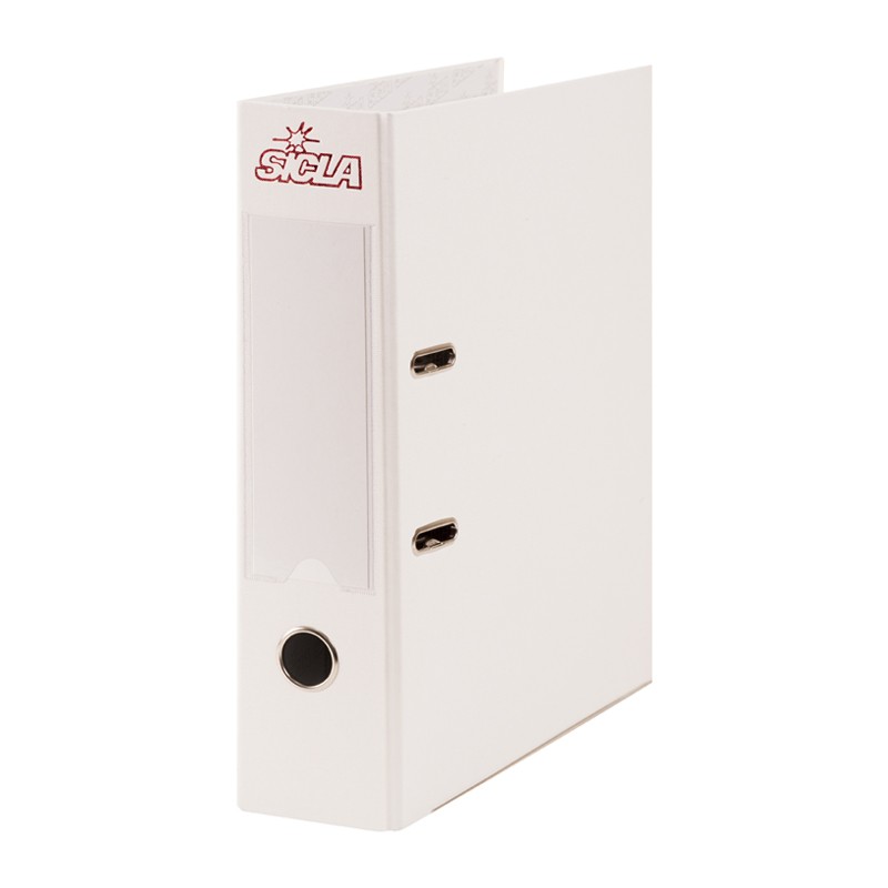Classeur A Levier Simili Cuir Blanc 32X28cm DOS 8cm