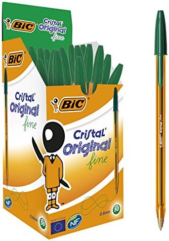 Boite 20 Stylo Bic Original Fine 0.8 mm VERT