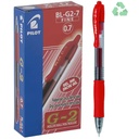 Boite 12 Stylo Pilot G2 Roller encre gel 0.7mm ROUGE