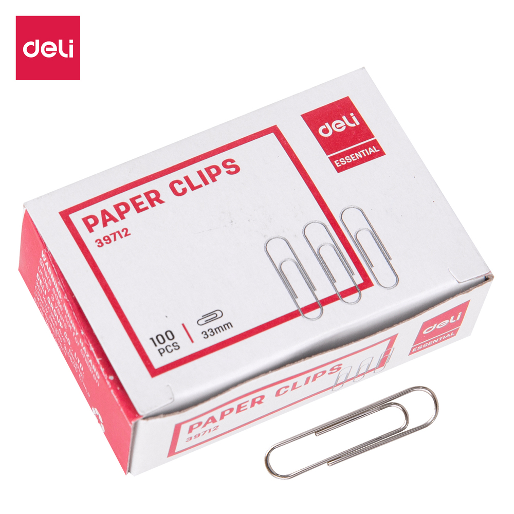 [16935205397123] Boite 10 Trombones 33mm E39712 Deli