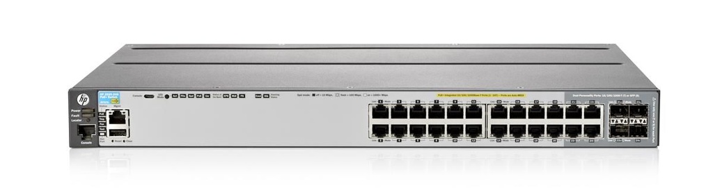 [J9727A] Switch Réseau Procurve 2920 24G PoE+ 20 Ports 10/100/1000 Base T, 4 Ports Combo SFP, PoE+, Alimentation et Kit de montage inclus