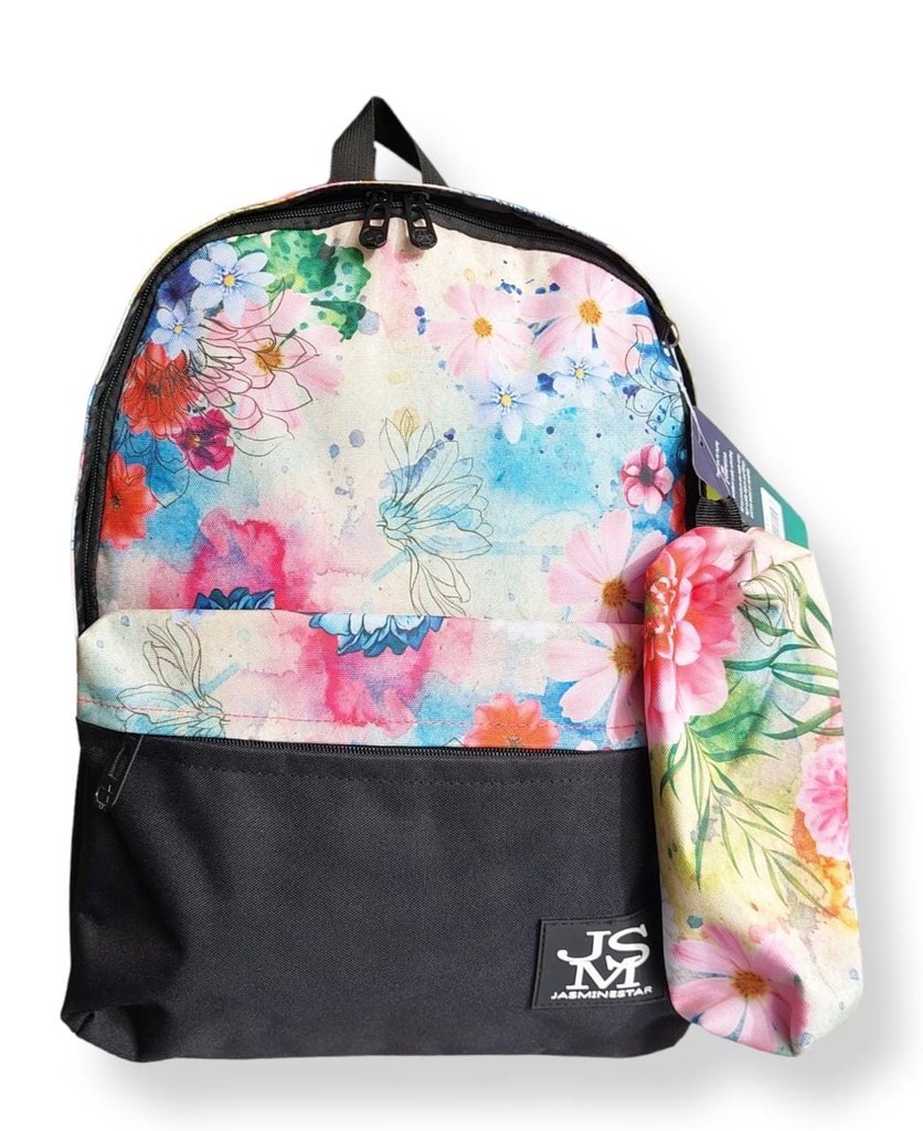 Cartable Rose jasmine star + trousse avec câble pour charge