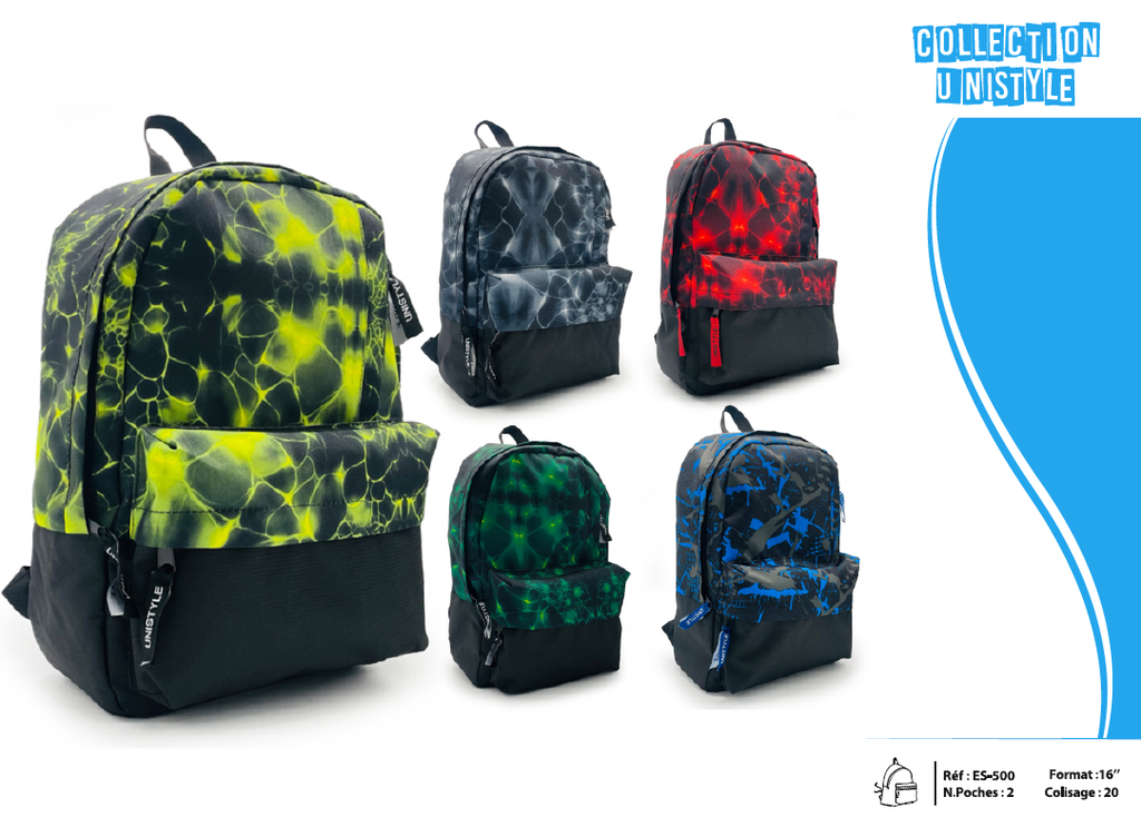 Sac a Dos 16" 2 Poches Visuelle Bombe 3D 900D Imperméable UNISTYLE