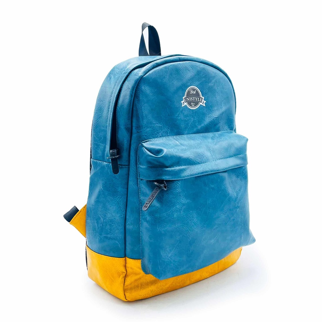 [ES2-16] Sac a Dos 16" 3 Poches avec base en cuir Tissu Imperméable UNISTYLE