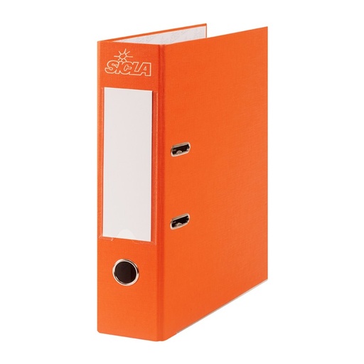 [AL-SI ORANGE] Classeur A Levier Simili Cuir Orange 32X28cm 8cm
