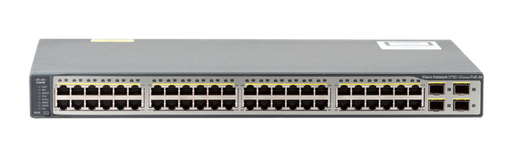 [C3750V2-48PS-S] Switch Réseau Cisco Niveau 3 Catalyst 3750v2 : 48 Ports 10/100 PoE+ 370W + 4 SFP, IP Base